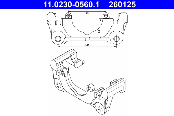Bracket, brake caliper 11.0230-0560.1