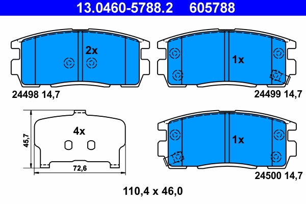 Brake Pad Set, disc brake 13.0460-5788.2