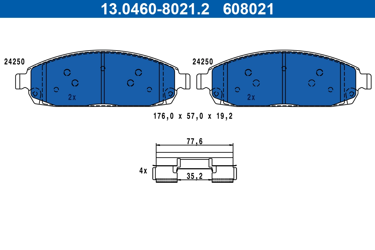 Brake Pad Set, disc brake 13.0460-8021.2