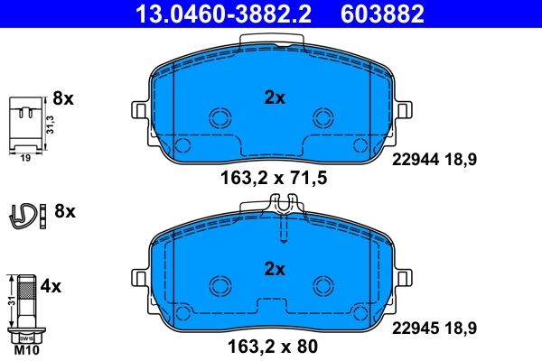 Brake Pad Set, disc brake 13.0460-3882.2