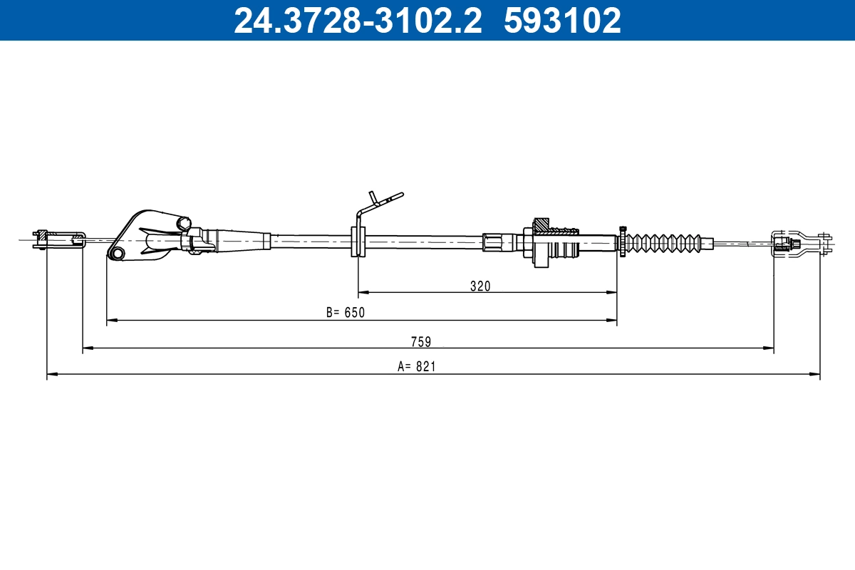 Cable Pull, clutch control 24.3728-3102.2