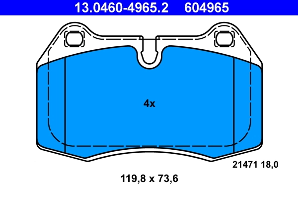Brake Pad Set, disc brake 13.0460-4965.2