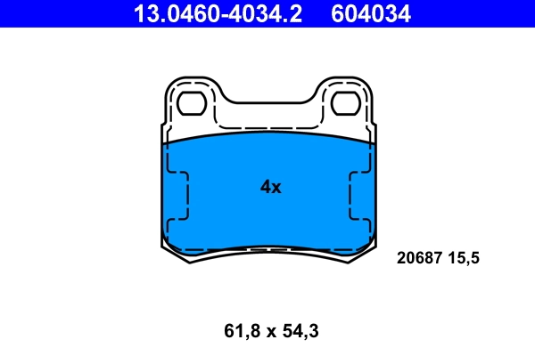 Brake Pad Set, disc brake 13.0460-4034.2