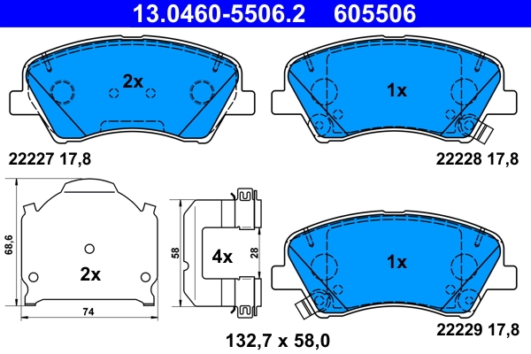 Brake Pad Set, disc brake 13.0460-5506.2