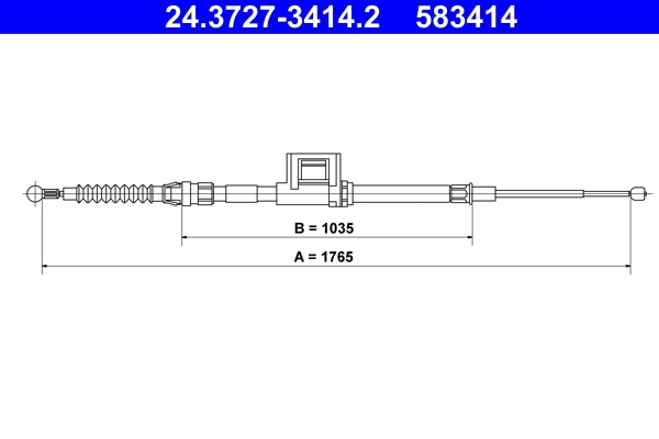 Cable Pull, parking brake 24.3727-3414.2