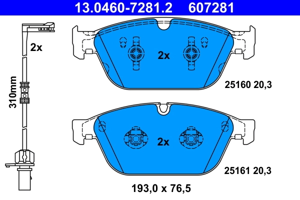 Brake Pad Set, disc brake 13.0460-7281.2