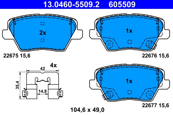 Brake Pad Set, disc brake 13.0460-5509.2