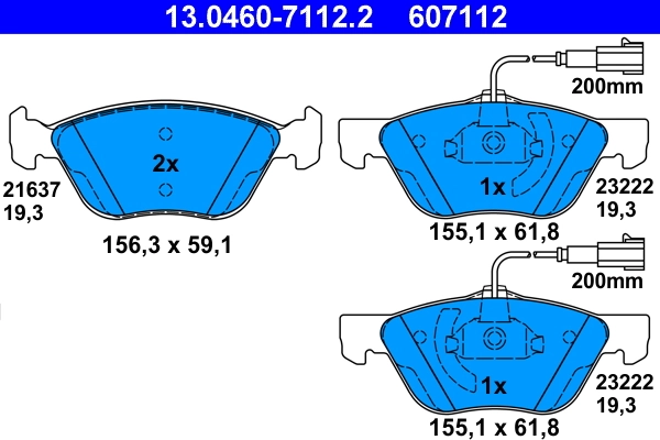 Brake Pad Set, disc brake 13.0460-7112.2