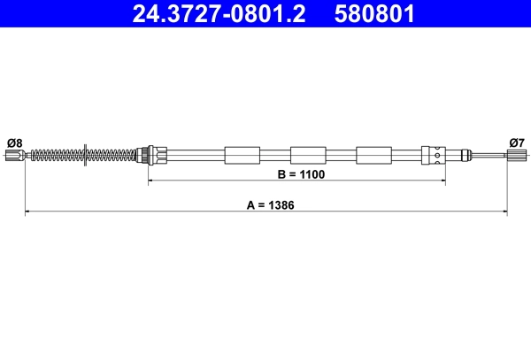 Cable Pull, parking brake 24.3727-0801.2