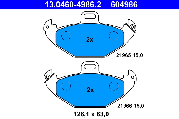 Brake Pad Set, disc brake 13.0460-4986.2