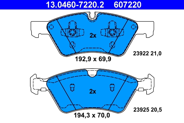 Brake Pad Set, disc brake 13.0460-7220.2