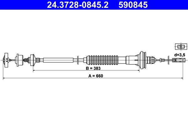 Cable Pull, clutch control 24.3728-0845.2