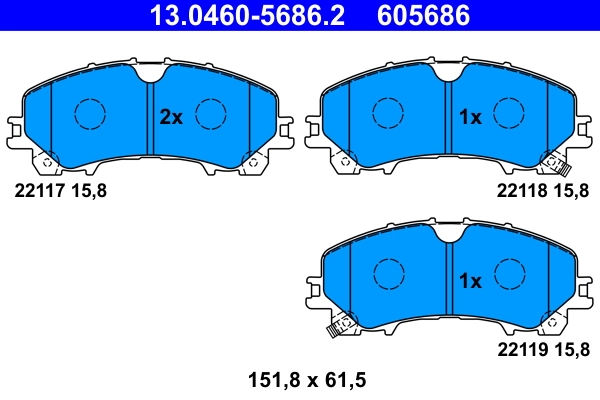 Brake Pad Set, disc brake 13.0460-5686.2
