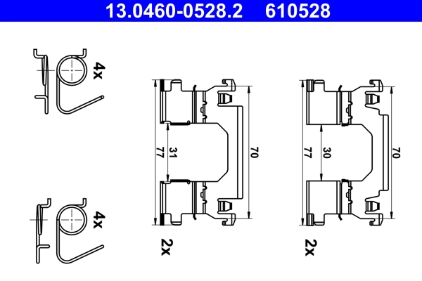 Accessory Kit, disc brake pad 13.0460-0528.2