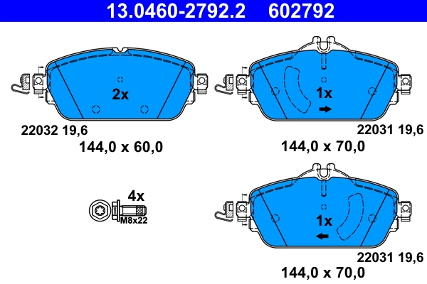 Brake Pad Set, disc brake 13.0460-2792.2