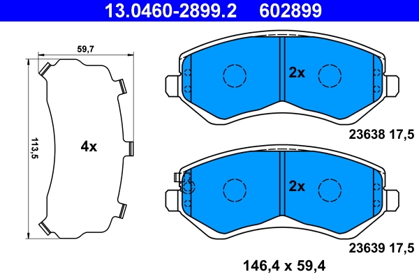 Brake Pad Set, disc brake 13.0460-2899.2