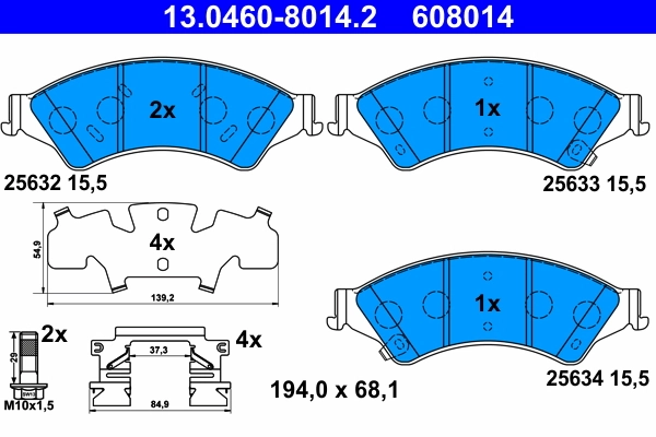 Brake Pad Set, disc brake 13.0460-8014.2