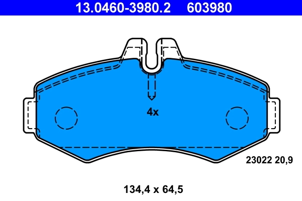 Brake Pad Set, disc brake 13.0460-3980.2