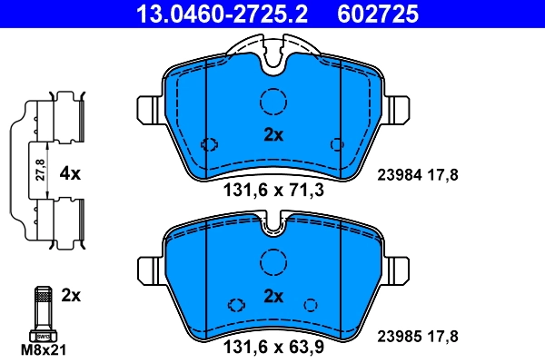 Brake Pad Set, disc brake 13.0460-2725.2