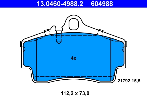 Brake Pad Set, disc brake 13.0460-4988.2