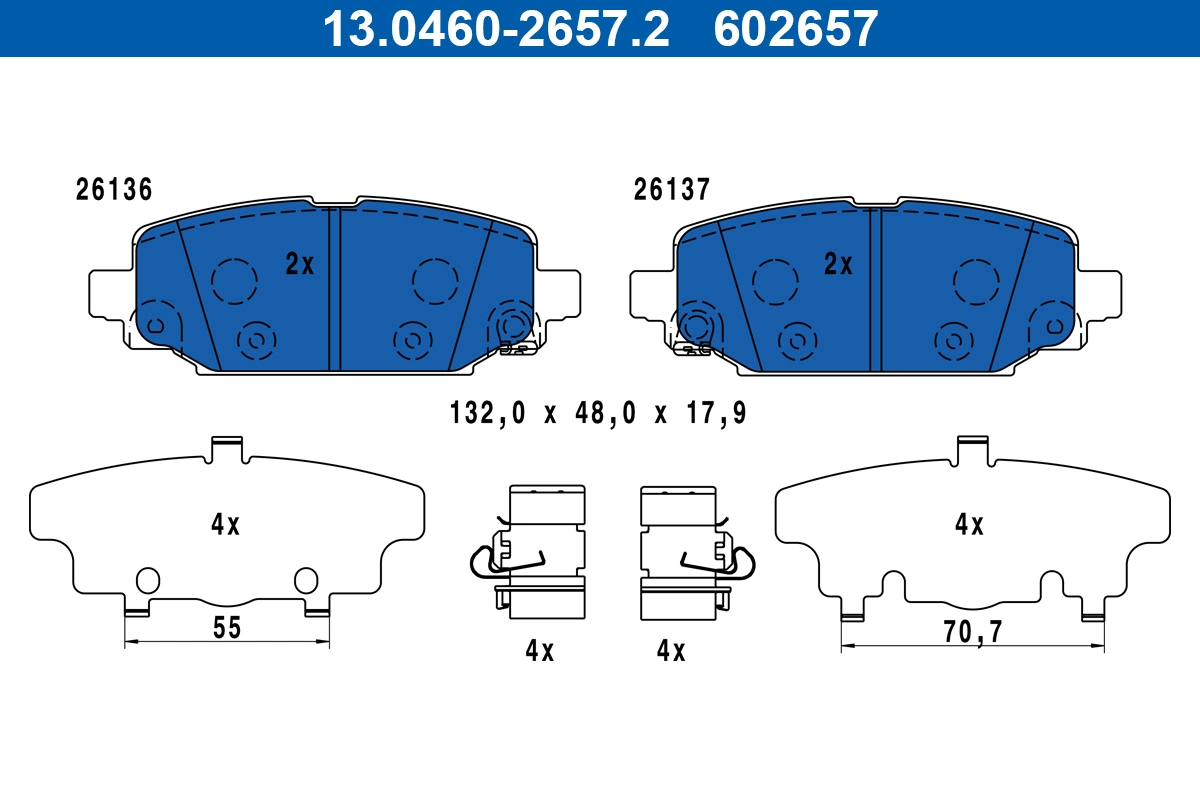 Brake Pad Set, disc brake 13.0460-2657.2
