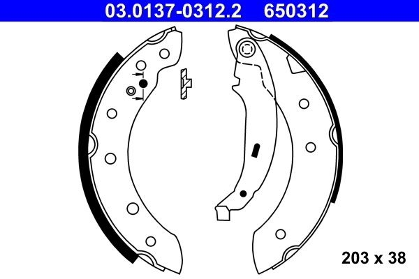 Brake Shoe Set 03.0137-0312.2
