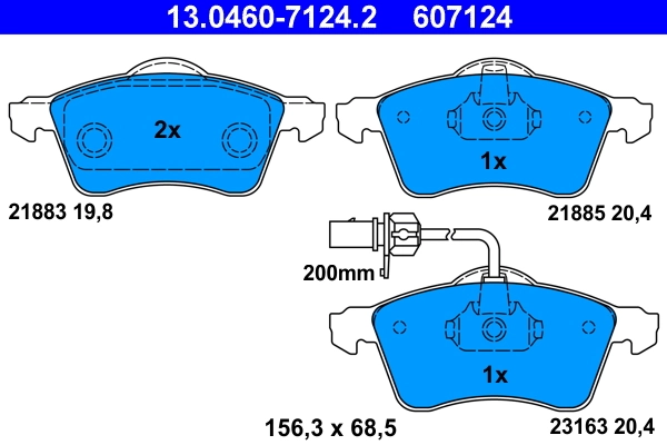 Brake Pad Set, disc brake 13.0460-7124.2