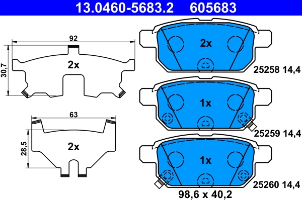 Brake Pad Set, disc brake 13.0460-5683.2