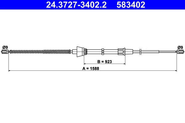 Cable Pull, parking brake 24.3727-3402.2