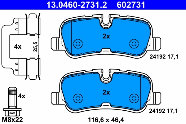Brake Pad Set, disc brake 13.0460-2731.2