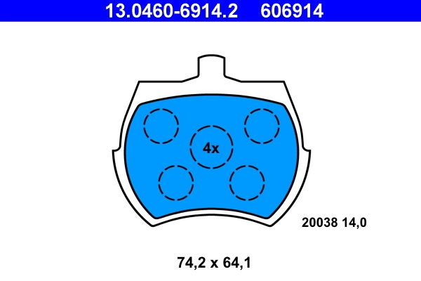 Brake Pad Set, disc brake 13.0460-6914.2