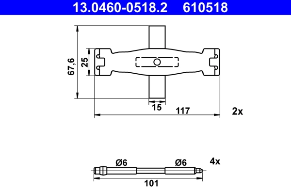Accessory Kit, disc brake pad 13.0460-0518.2