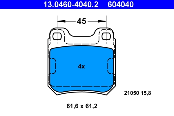Brake Pad Set, disc brake 13.0460-4040.2