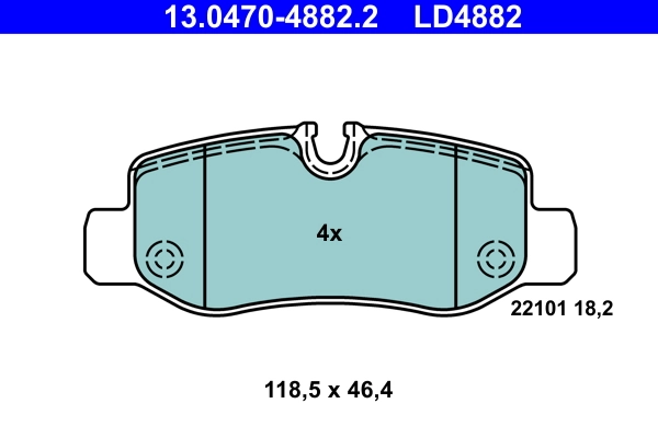 Brake Pad Set, disc brake ATE Ceramic 13.0470-4882.2