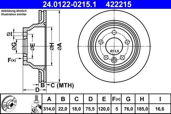 Brake Disc 24.0122-0215.1