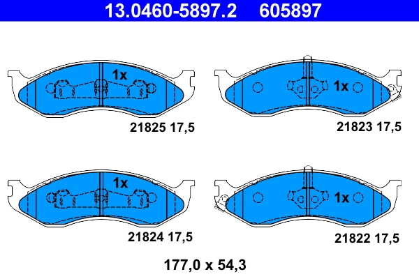 Brake Pad Set, disc brake 13.0460-5897.2