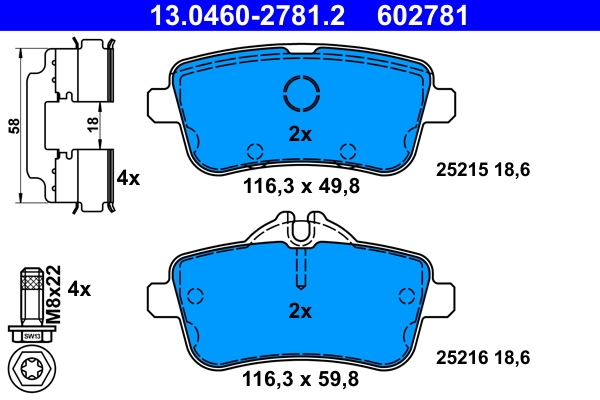 Brake Pad Set, disc brake 13.0460-2781.2