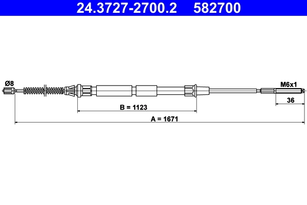 Cable Pull, parking brake 24.3727-2700.2