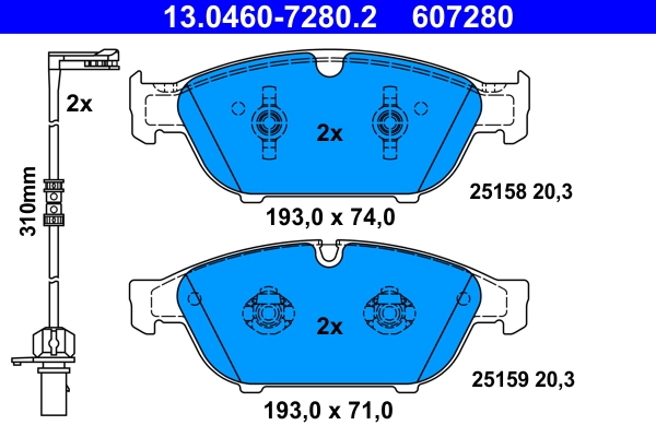 Brake Pad Set, disc brake 13.0460-7280.2
