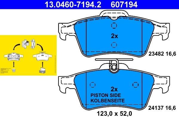Brake Pad Set, disc brake 13.0460-7194.2