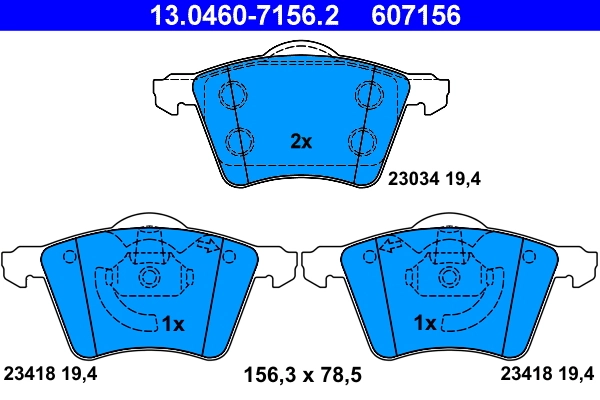 Brake Pad Set, disc brake 13.0460-7156.2