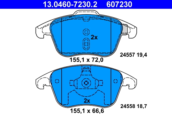 Brake Pad Set, disc brake 13.0460-7230.2