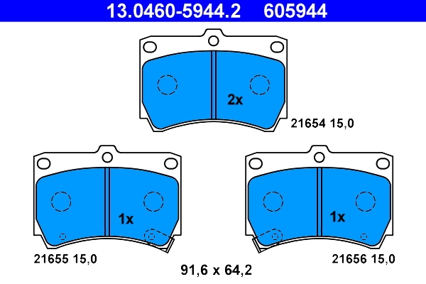 Brake Pad Set, disc brake 13.0460-5944.2
