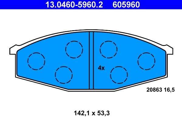 Brake Pad Set, disc brake 13.0460-5960.2