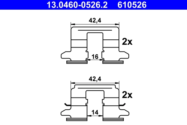 Accessory Kit, disc brake pad 13.0460-0526.2