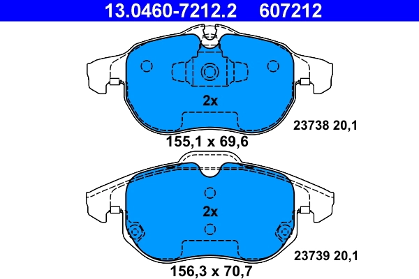 Brake Pad Set, disc brake 13.0460-7212.2