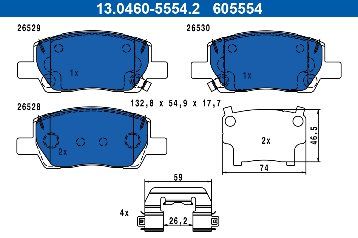 Brake Pad Set, disc brake 13.0460-5554.2