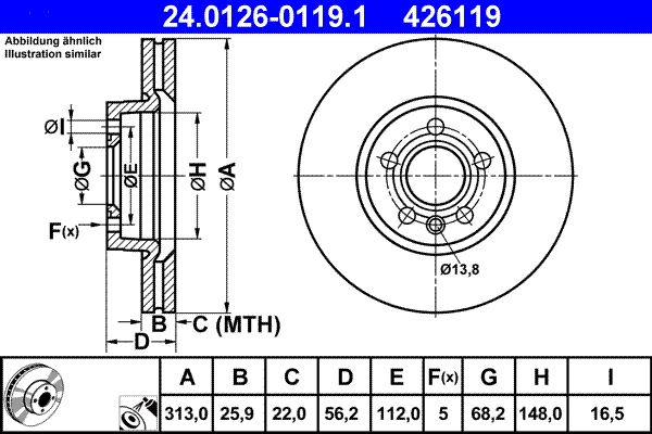 Brake Disc 24.0126-0119.1