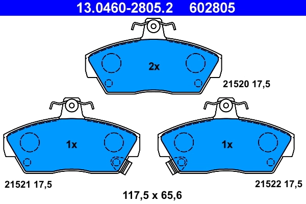 Brake Pad Set, disc brake 13.0460-2805.2