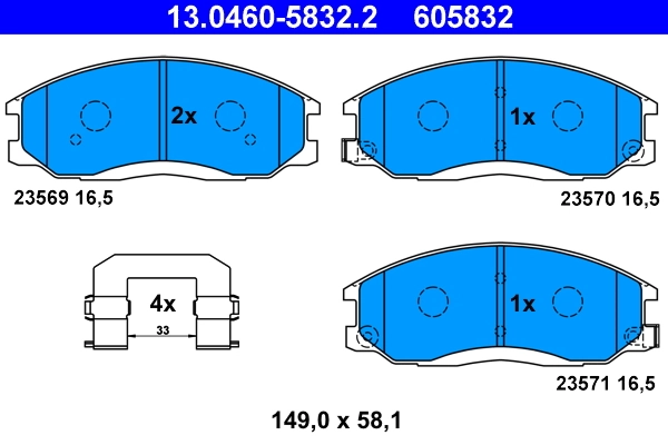 Brake Pad Set, disc brake 13.0460-5832.2